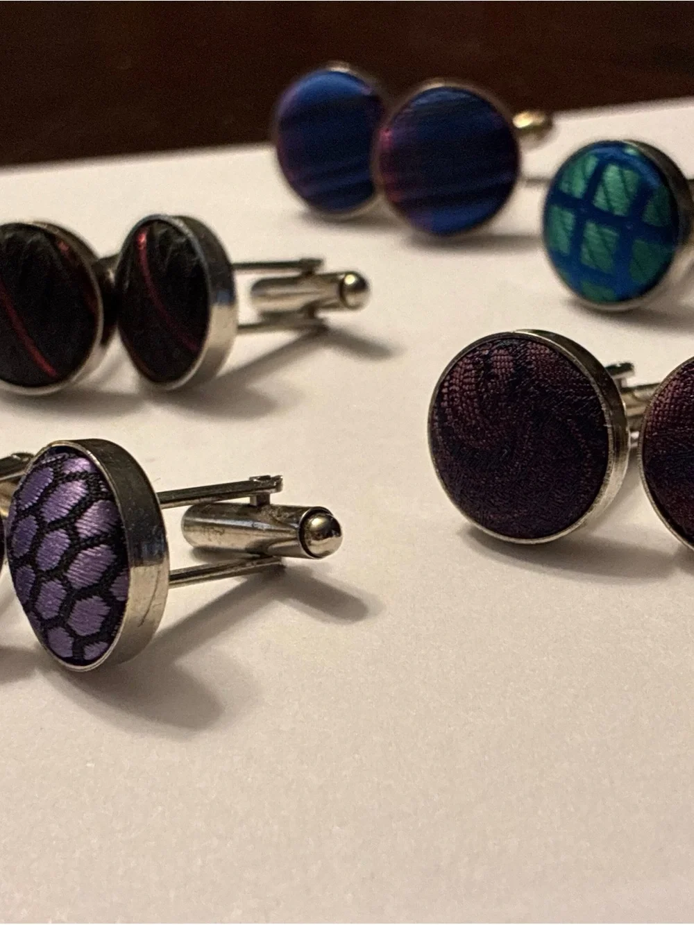 6 Round Cufflinks, hour glass cufflinks - Men's Accessories